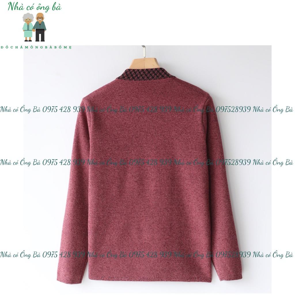(LOẠI 1) Áo len thêu hoa cardigan cho bà mùa đông, áo khoác mùa đông cho bà cho mẹ trung niên