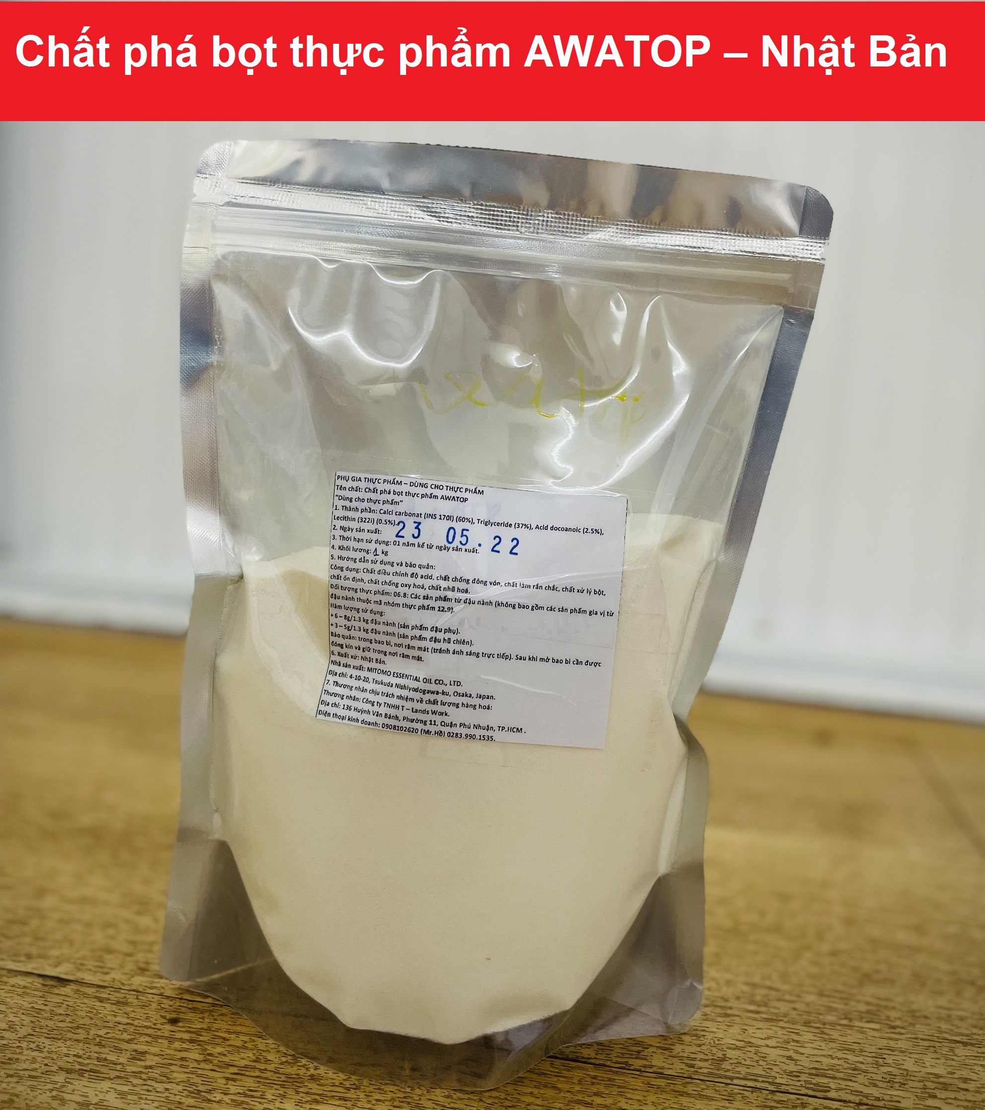 1kg Awatop Nhật Bản chất phá bọt tan bọt sữa đậu nành đậu hũ