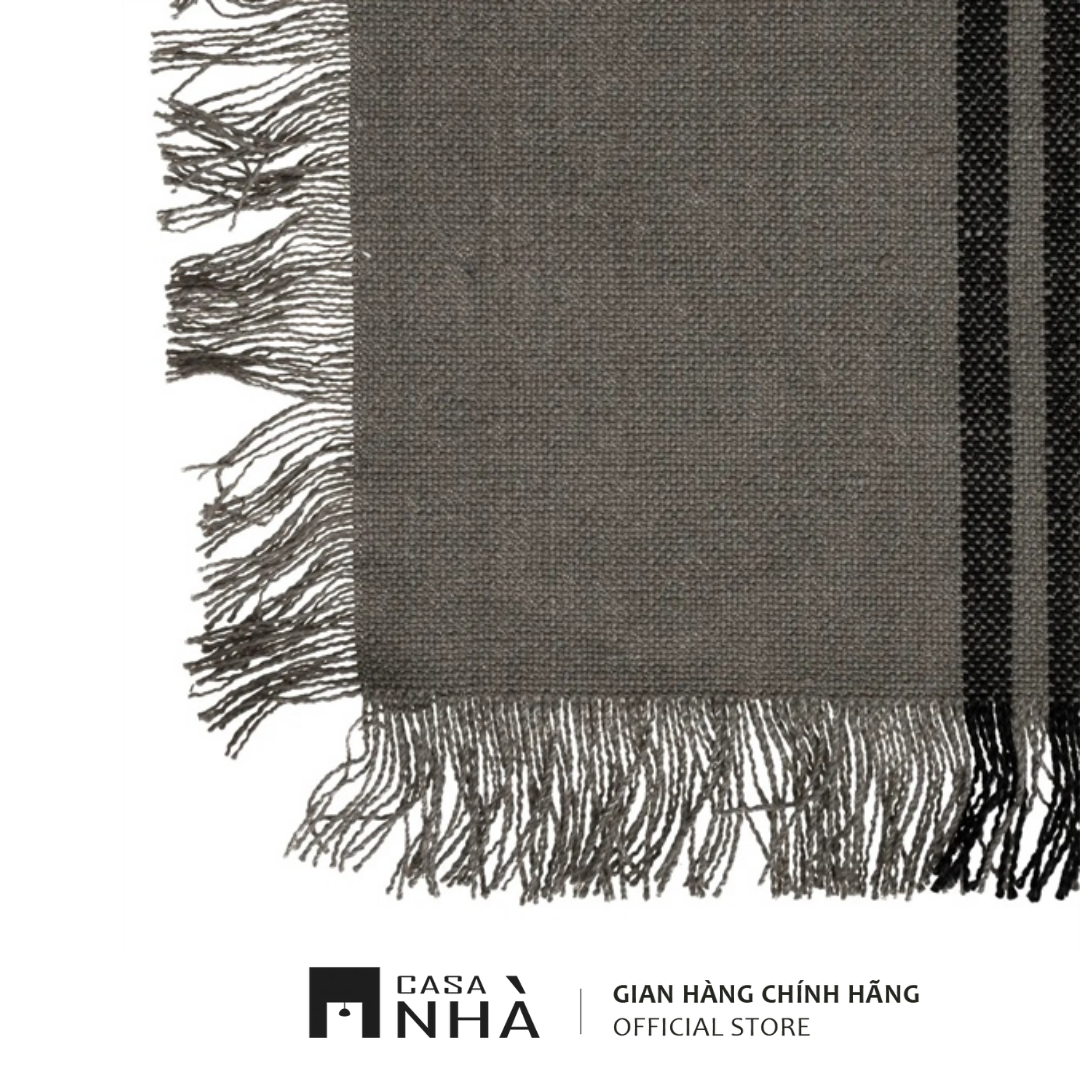 Tấm lót bàn ăn vải cotton kẻ sọc ngang BAGNU 30x45cm - Placemat 30x45cm