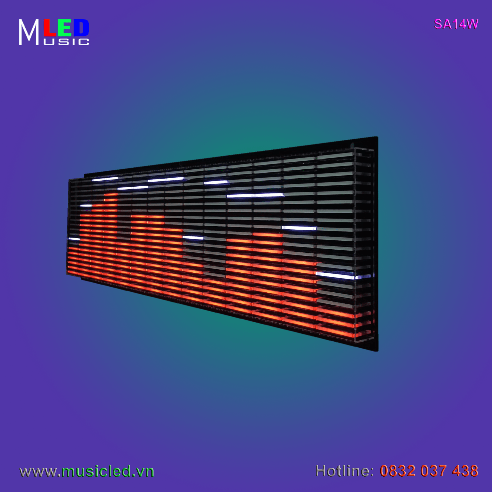 Dàn đèn Music LED nháy theo tần số nhạc 14 cột treo tường