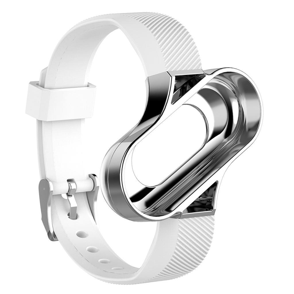 Compatible for Xiaomi Mi Band 3 Replacement Band,Replacement Wristband Smart Bracelet Strap with Metal Frame for Mi Band 3 Watch