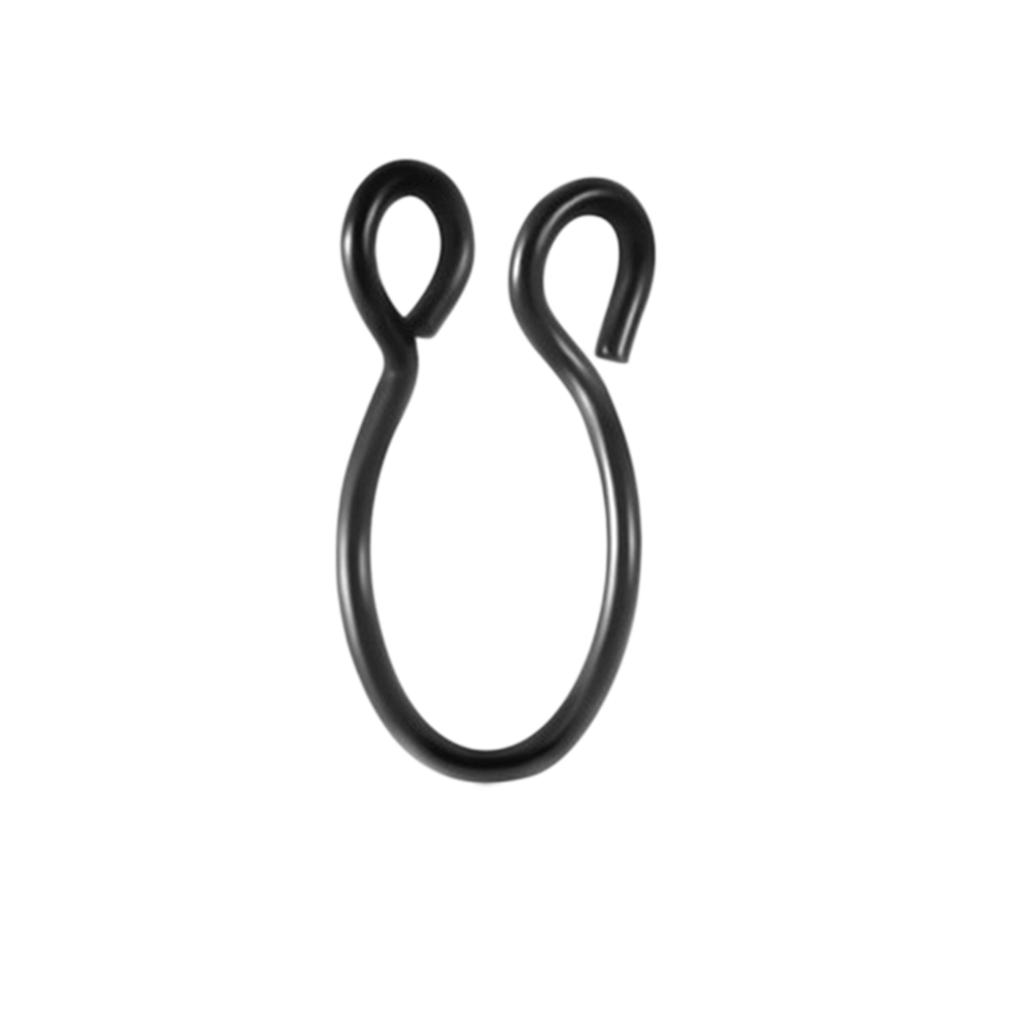 10 Pieces Fake Nose Rings Hoop Clip On Faux Non-Pierced Jewelry Black