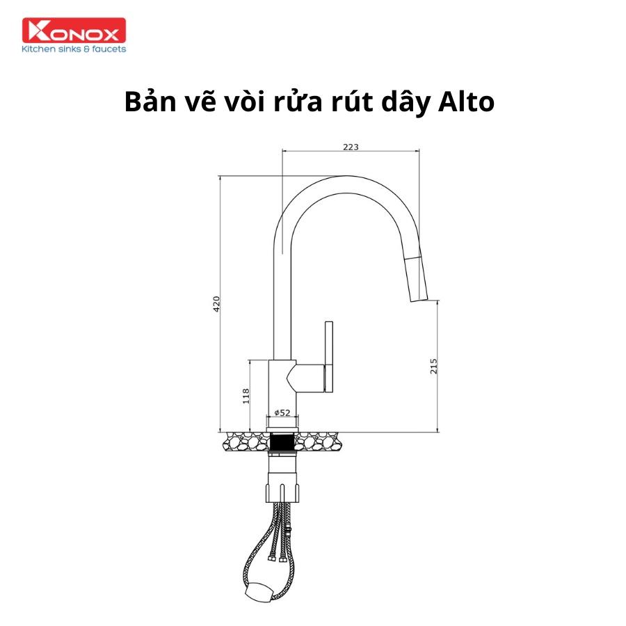 Vòi rửa bát dây rút KONOX Alto