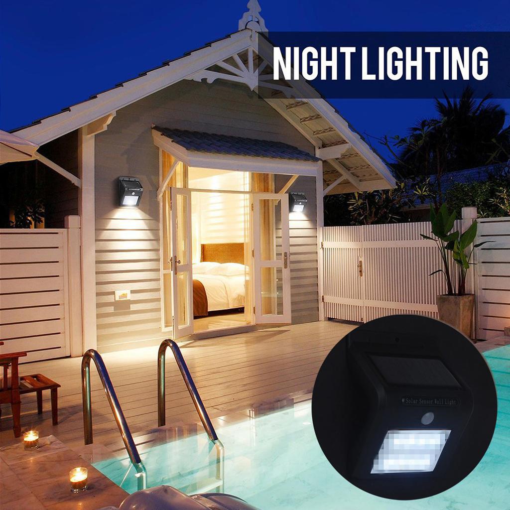 Outdoor 16 LED Solar Powered  Sensor Security Wall Lights - Black