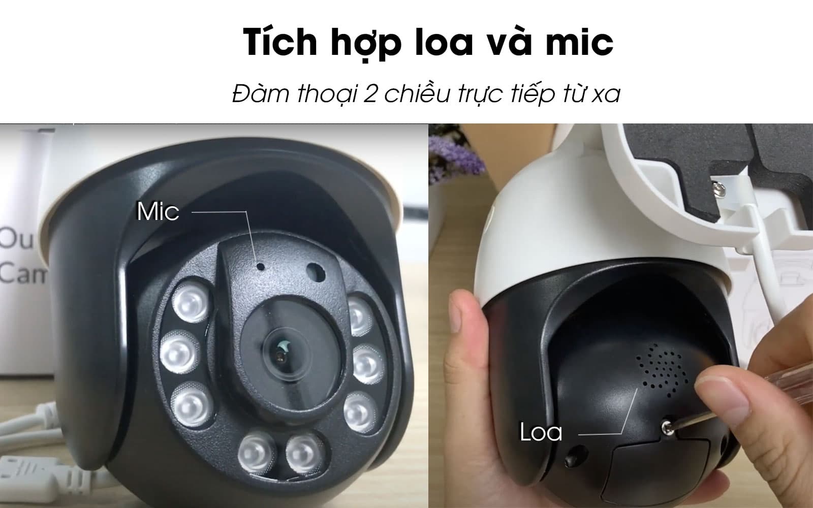 Camera dùng sim 4G EBITCAM xoay 360 độ ngoài trời đàm thoại 2 chiều ET843 - Hàng chính hãng