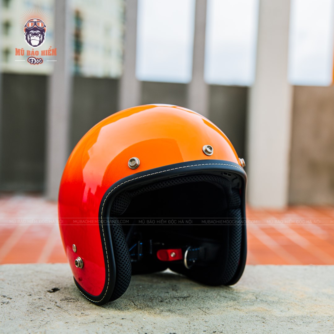 Mũ Bảo Hiểm 3/4 Cao Cấp SUNDA PRIMIA 382BC OMBRE - Cam Hồng - Kèm Kính