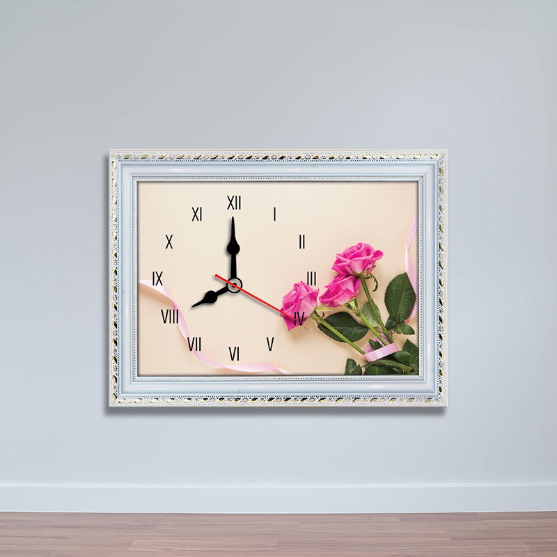 Tranh đồng hồ hình hoa hồng | Đồng hồ để bàn WC093