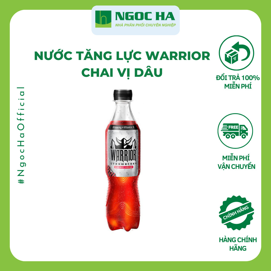 (Thùng) Nước Tăng Lực Warrior vị dâu chai 330ml