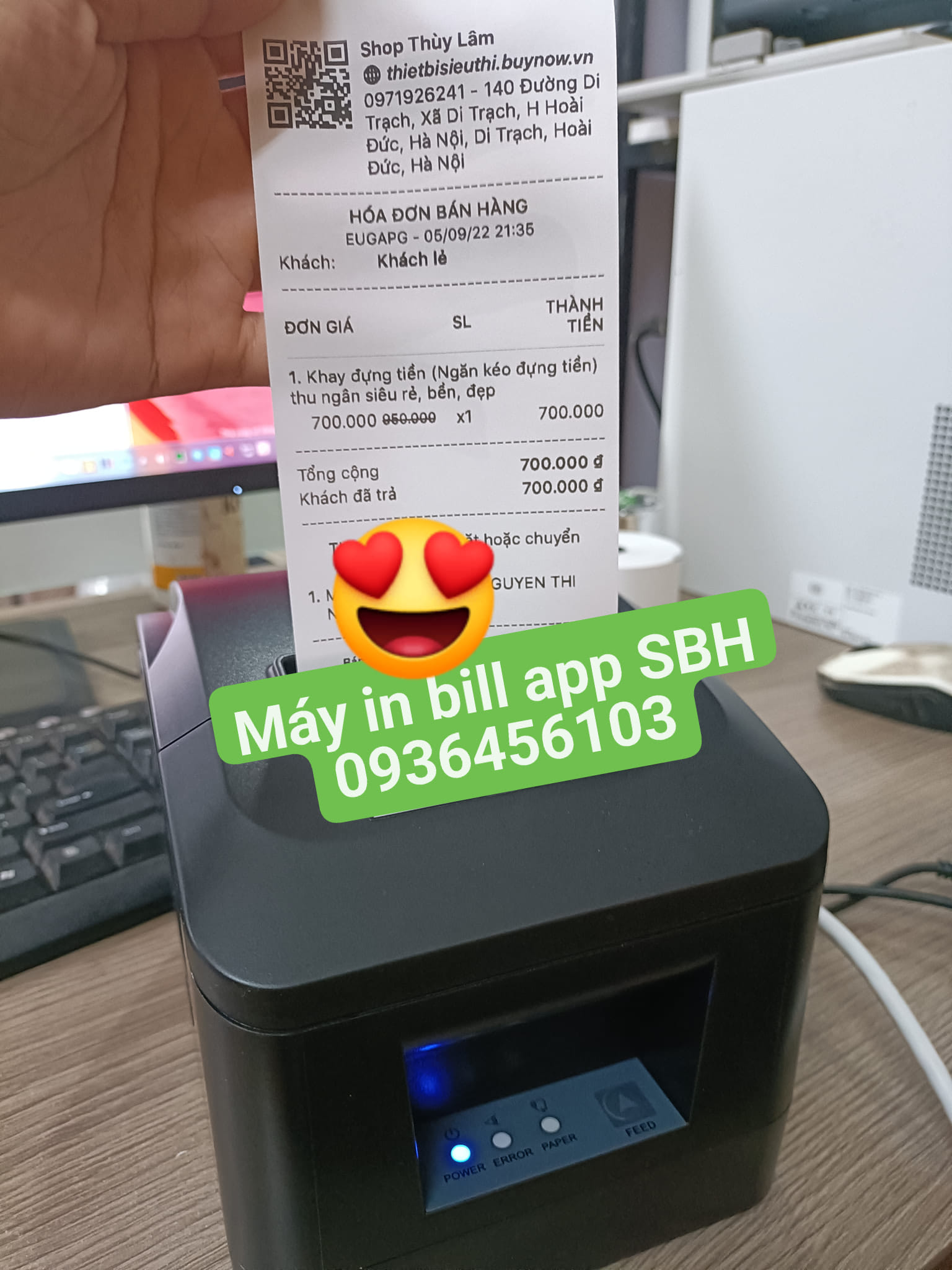 Máy in hóa đơn bán hàng kết nối điện thoại Xprinter K80mm cổng Lan