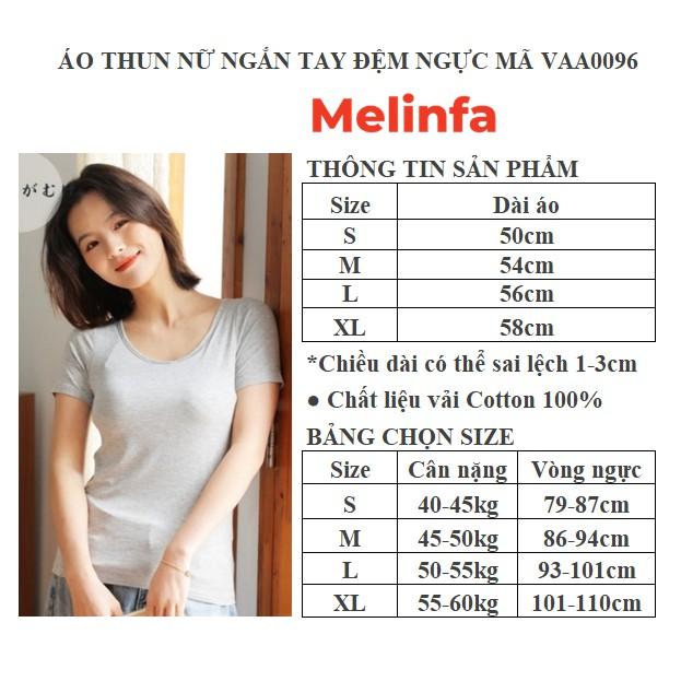 Áo thun nữ ngắn tay đệm ngực nâng đỡ vải Viscose (gỗ tự nhiên) mềm mại thoáng mát mặc nhà mùa hè mã VAA0096