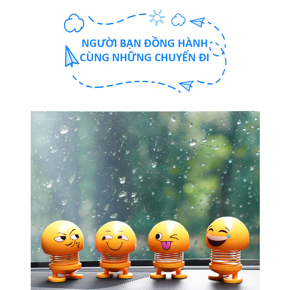 Búp bê lò xo lắc đầu, thú nhún trang trí bàn học, xe ô tô, xe máy,...