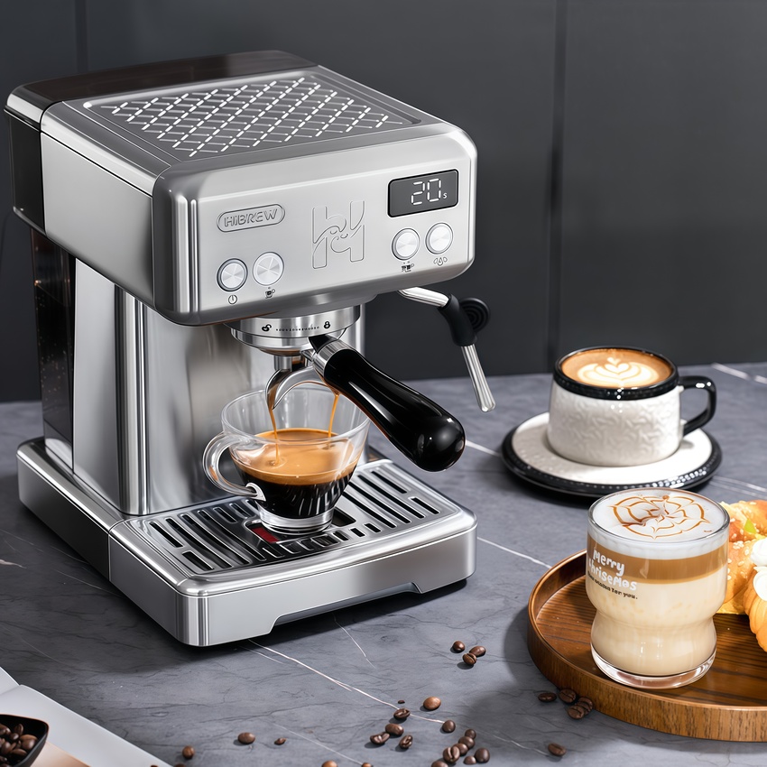 Máy pha cà phê chuyên nghiệp Espresso, Cappuccino, Latte. Thương hiệu Mỹ cao cấp HiBREW - H10. Hàng chính hãng