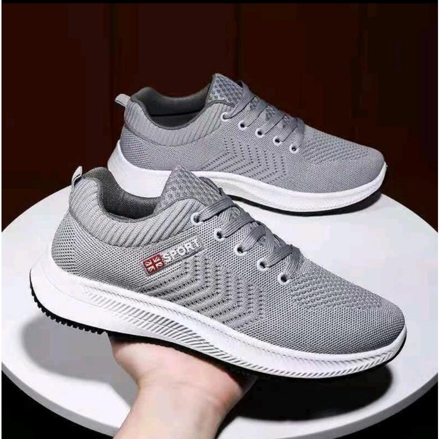 Giày Nam Sneaker Giày Thể Thao Nam hht A09 Màu Ghi Đế tăng ma sat