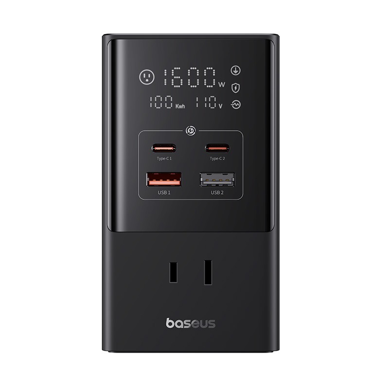 Bộ sạc nhanh dây nối dài 35W Baseus PowerCombo Tower Digital PowerStrip 3AC+2U+2C with 1.5m Power Cord- Hàng chính hãng