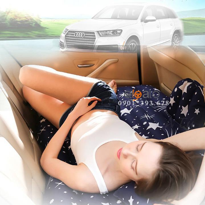 Đệm hơi ô tô Mitsubishi Pajero Sport vải dù Oxford CAO CẤP họa tiết ngôi sao