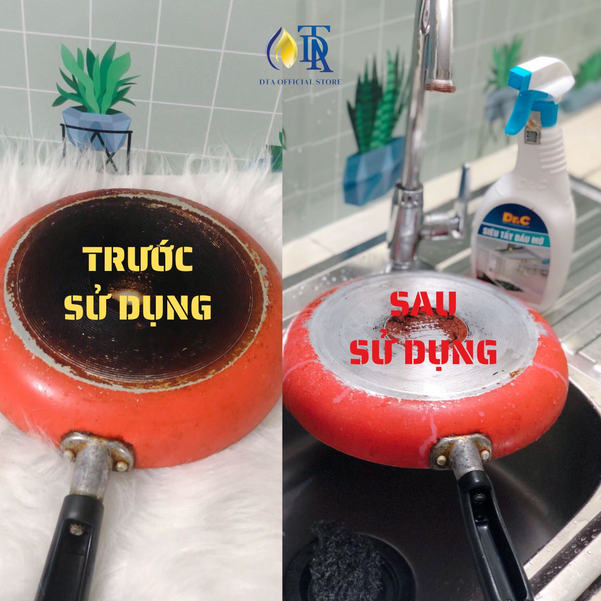 Combo Nước Lau Bếp Đa Năng,Tẩy Xoong Nồi Siêu Sạch,Tẩy Dầu Mỡ Nhà Bếp+Nước Lau Kính Siêu Sạch Dr.C