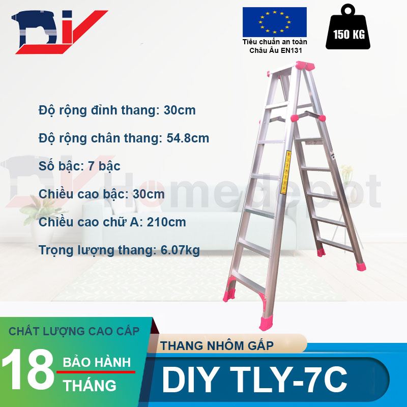 Thang nhôm gấp chữ A 2.1m DIY TLY-7C