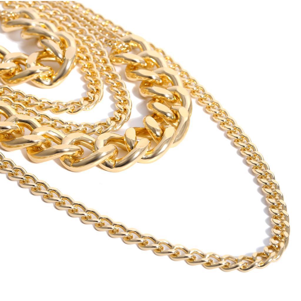 Boho Women Multilayer Gold Chain Choker Pendant Necklace Fashion Jewelry