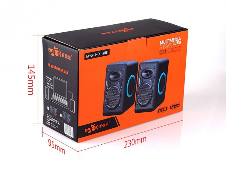 Loa vi tính PKCBPF164 cho điện thoại, máy tính, laptop bass có dây bộ 2 loa 13