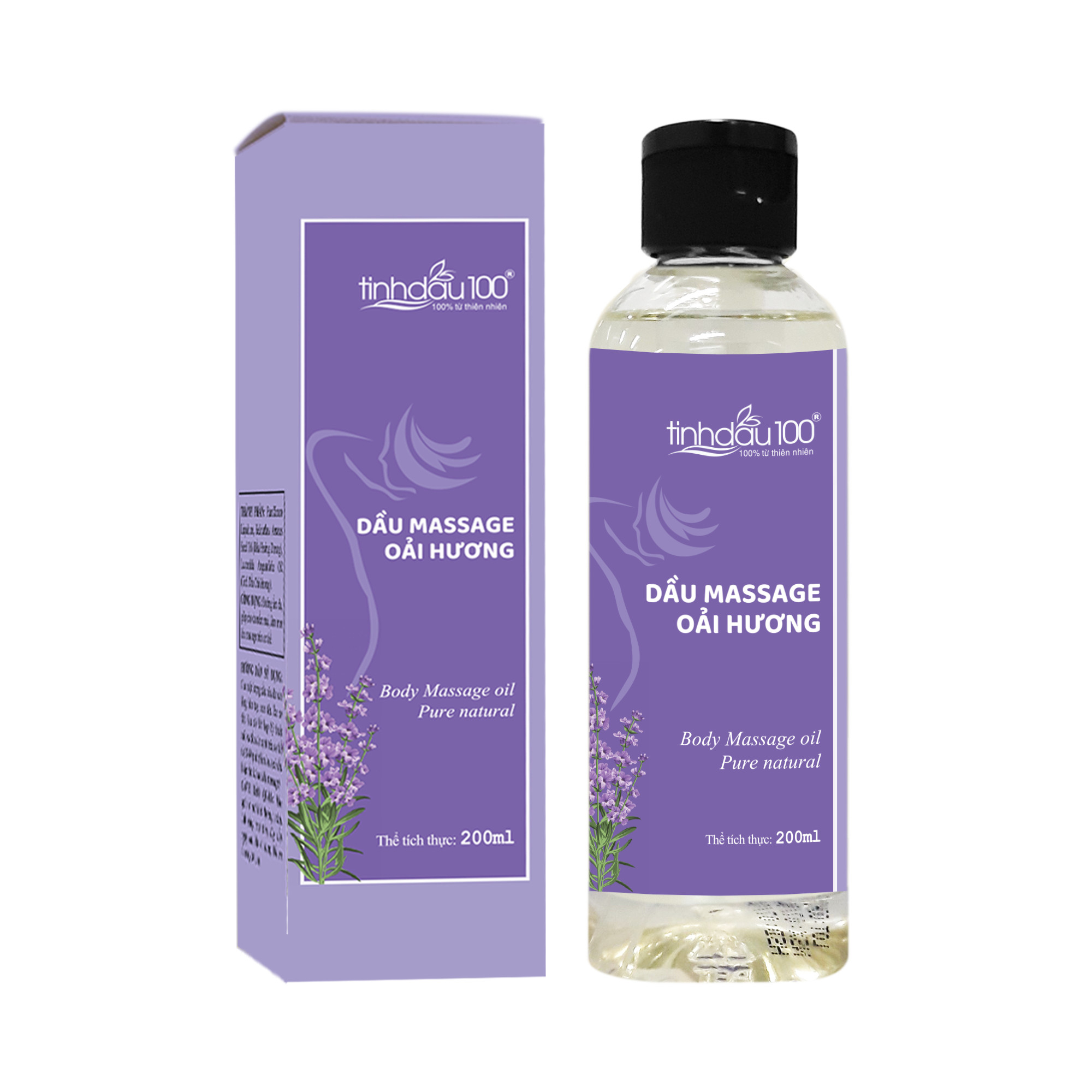 Hình ảnh Dầu massage body oải hương dành cho Gia Đình - Dưỡng da, thư giãn 200ml