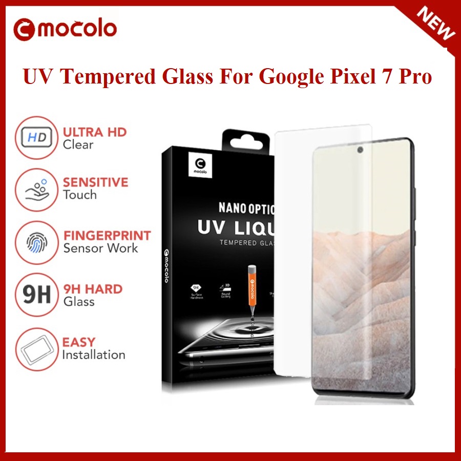 Kính cường lực full dành cho Pixel 7 Pro keo UV Mocolo - Hàng nhập khẩu