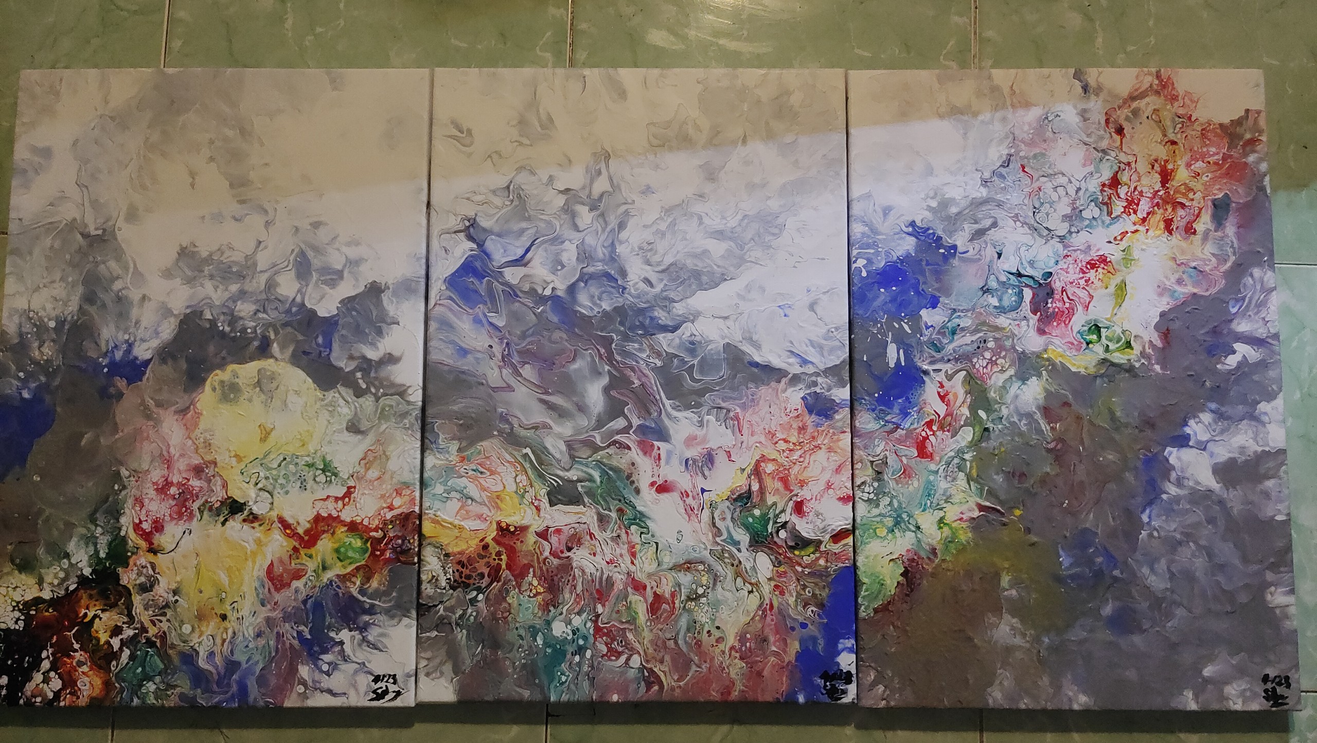 Tranh vẽ tay trừu tượng-Tranh canvas -acrylic . KT 40 x 60cm
