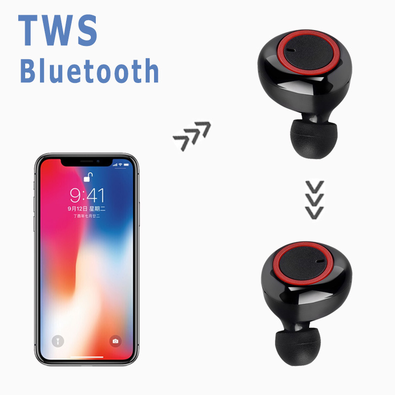 Tai nghe bluetooth BY50 TISSELLY tai nghe cảm ứng không dây tws 5.0 với ngăn sạc - hàng nhập khẩu