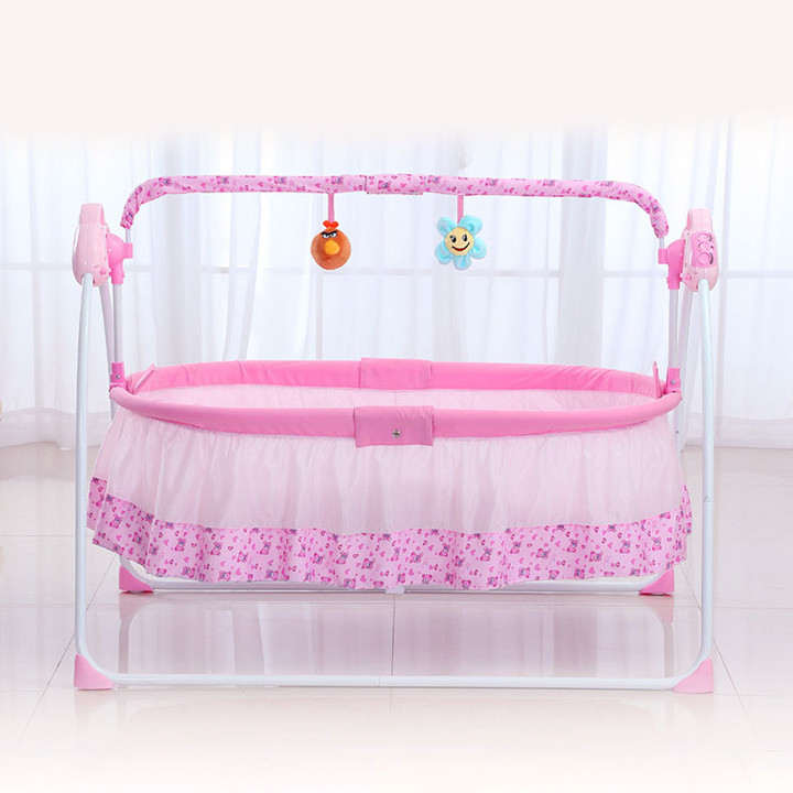 Nôi điện tự động cao cấp cho bé tặng kèm đèn ngủ đáng yêu