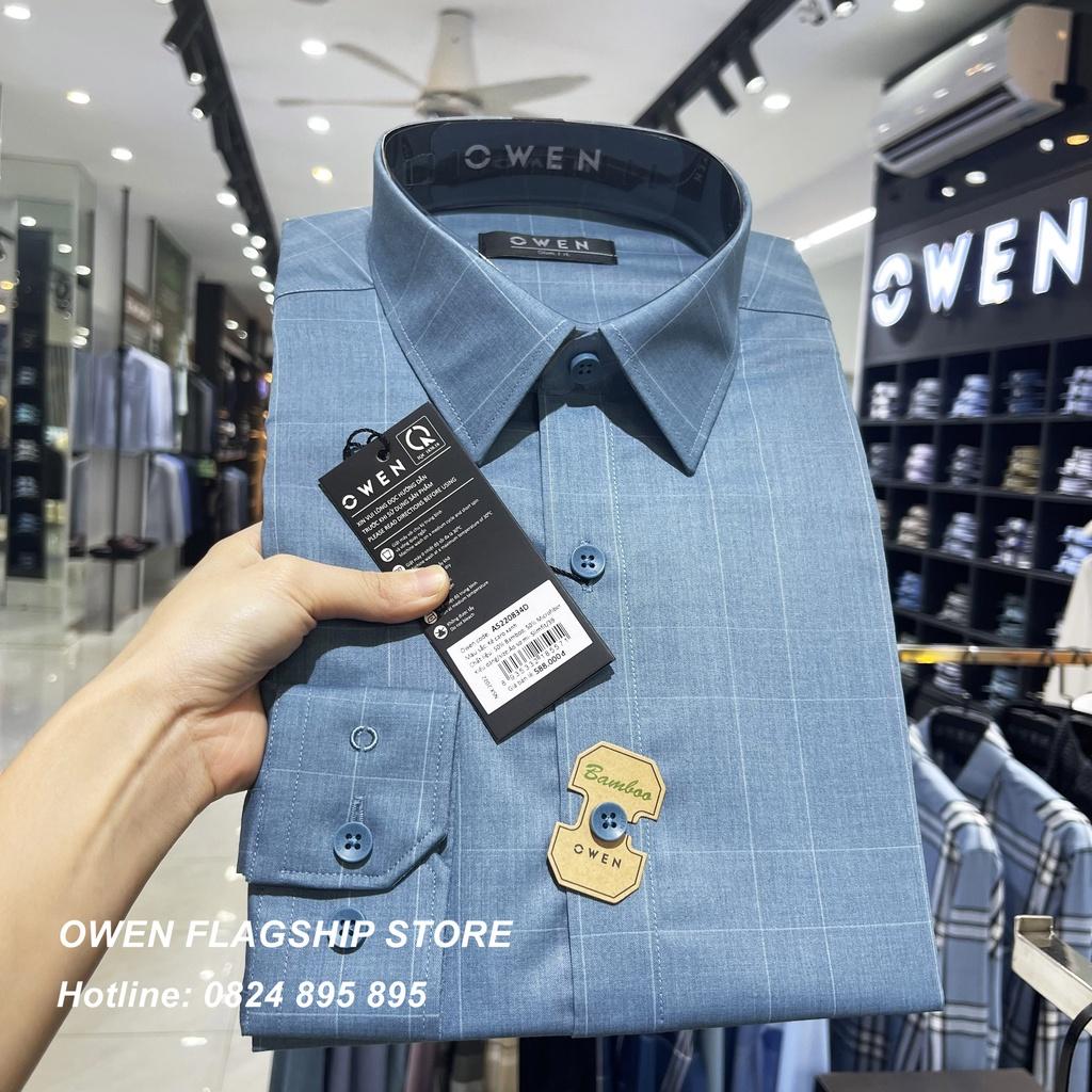 Áo Sơ mi Owen nam dài tay dáng Slimfit sợi Tre mềm mịn mát Mã AS220834D