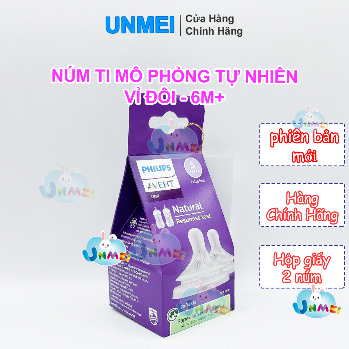 Núm Ti Mô Phỏng Tự Nhiên Mới Philips Avent Natural Response - Vỉ đôi