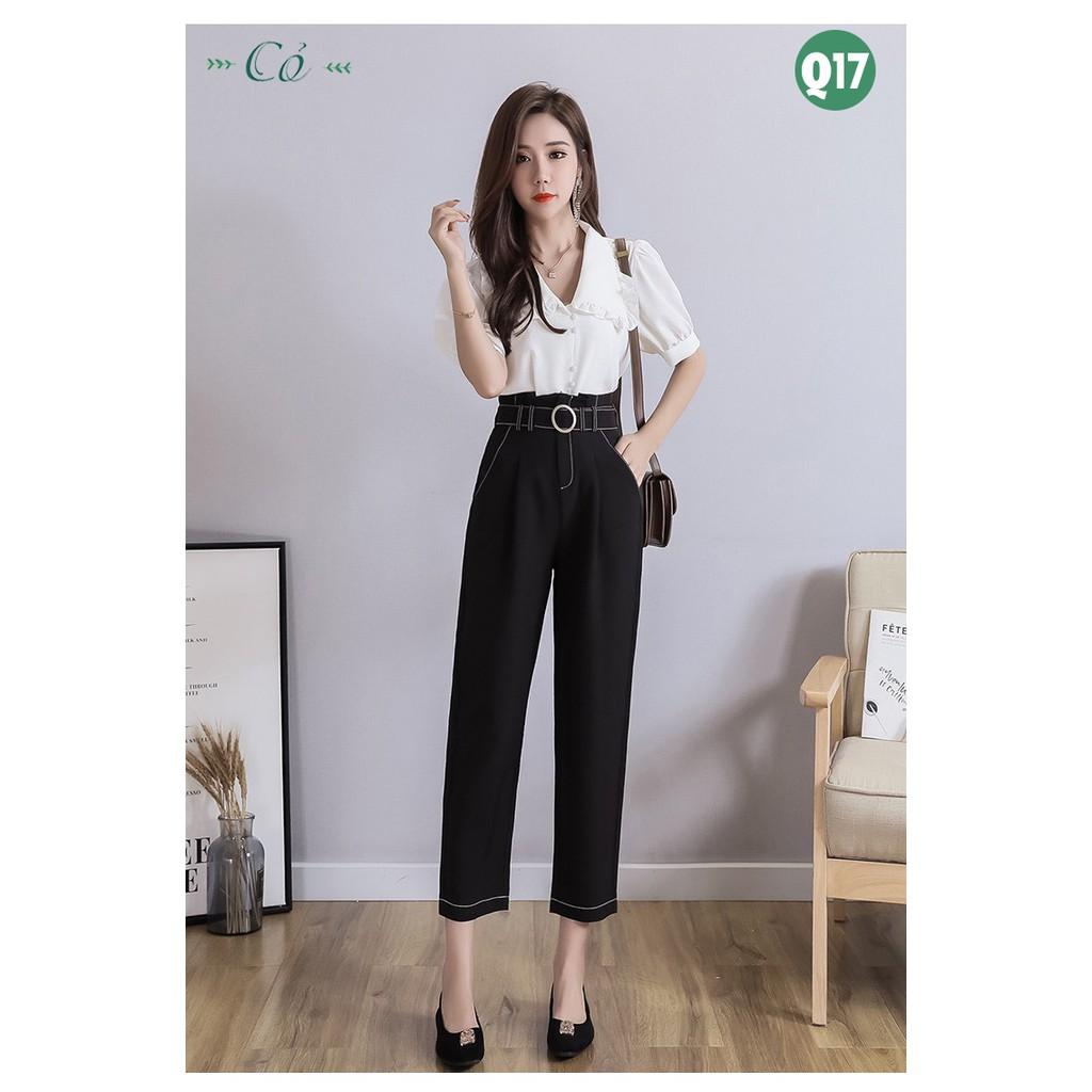 Quần baggy công sở phối thắt lưng - Q17