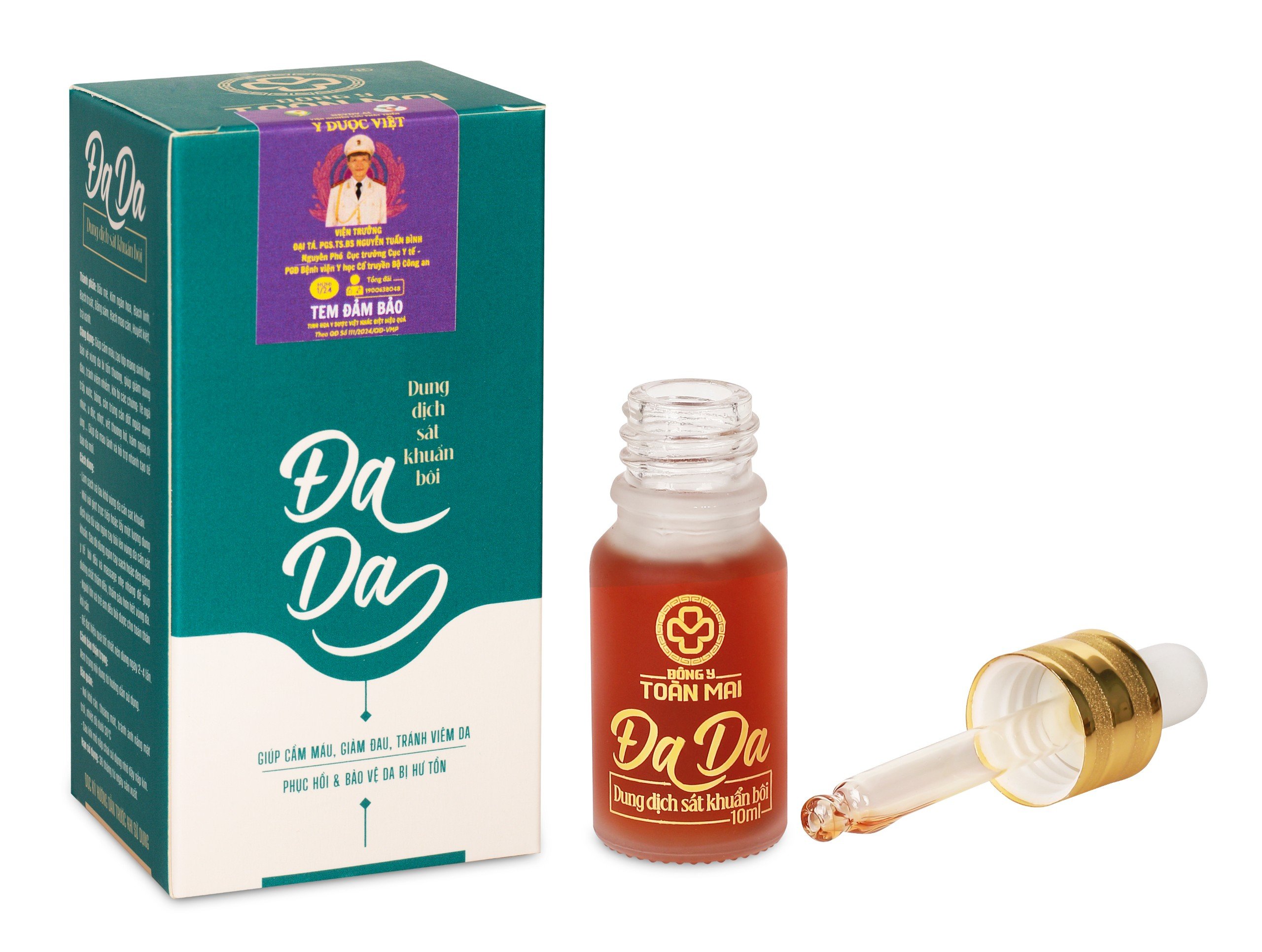 Bôi Da Dung Dịch Sát khuẩn Bôi Đa Da Đông Y Toàn Mai 10 ml, 100% Thảo dược, Mụn bọc, mụn mủ, Giời leo, zona, Dị ứng, Ngứa, Hoại tử