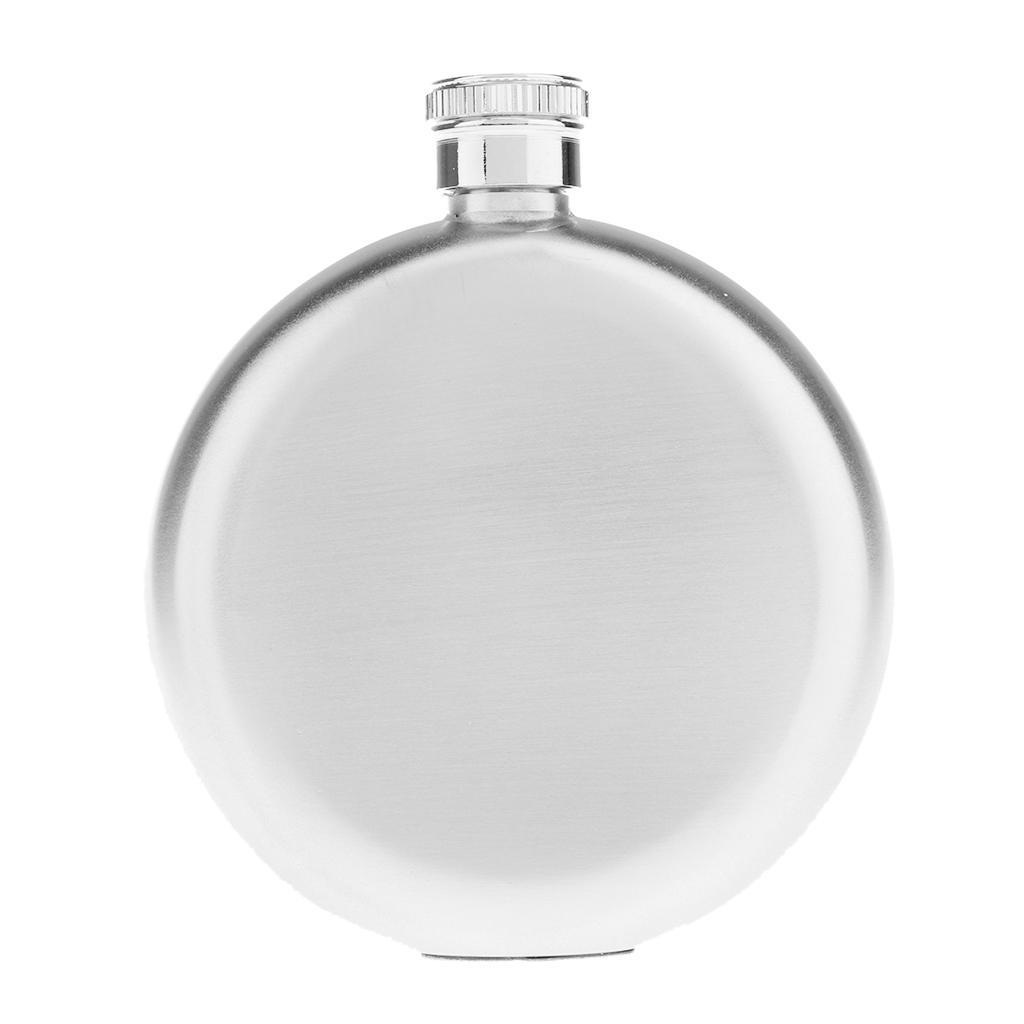 5oz Portable Stainless Steel Liquor Hip Flask Russia Round Flagon Silver