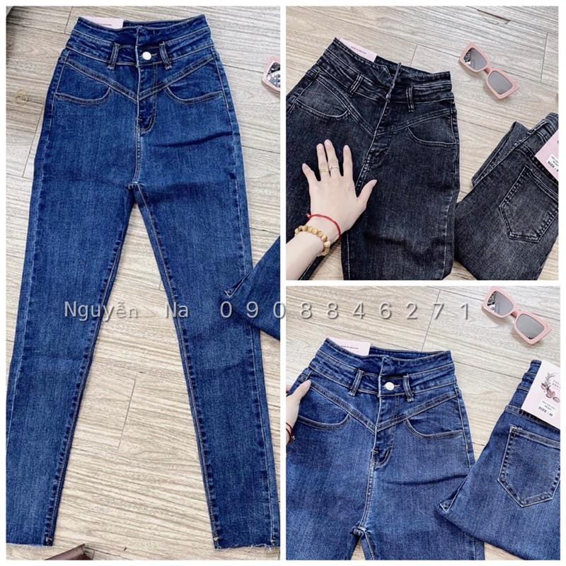 QUẦN BÒ ÔM LƯNG CAO CHẤT MỀM GIÃN 1 nút - ảnh thật shop chụp