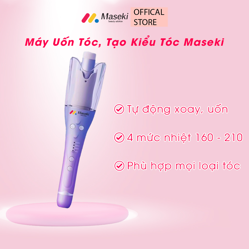 Máy Uốn Tóc Maseki - Máy Uốn Tóc Tự Động Xoay Thông Minh, Tạo Kiểu, Không Khô Sơ, Gãy Rụng