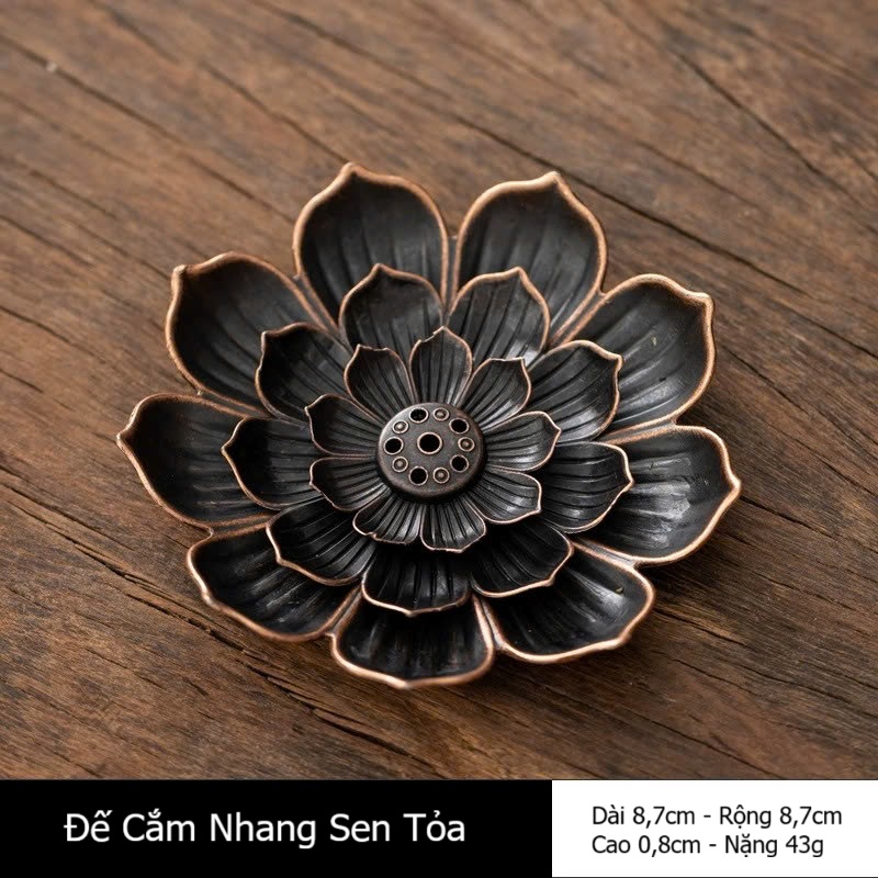 Đế Đốt Trầm Hoa Sen Mini – Đế Cắm Nhang Trầm Hương Thanh Tịnh, Độc Đáo, Ý Nghĩa Phong Thủy