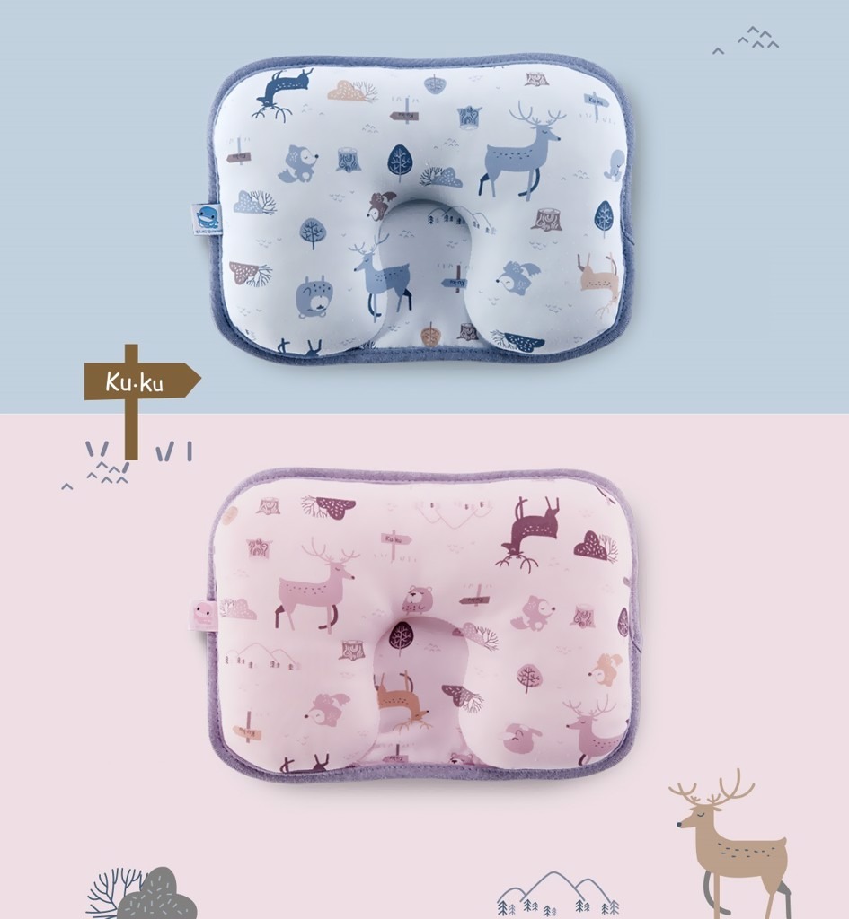 Gối nằm cho bé sơ sinh cao cấp KUKU KU2091 vải 100% cotton
