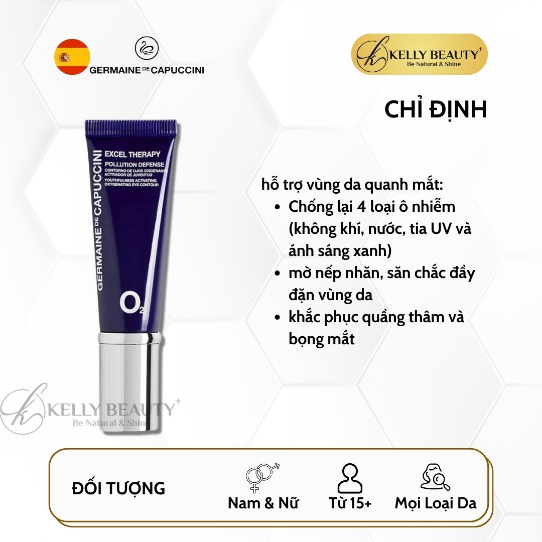 Kem Dưỡng Trẻ Hóa Vùng Mắt Germaine Excel Therapy O2 Pollution Defense Eye Contour | Kelly Beauty