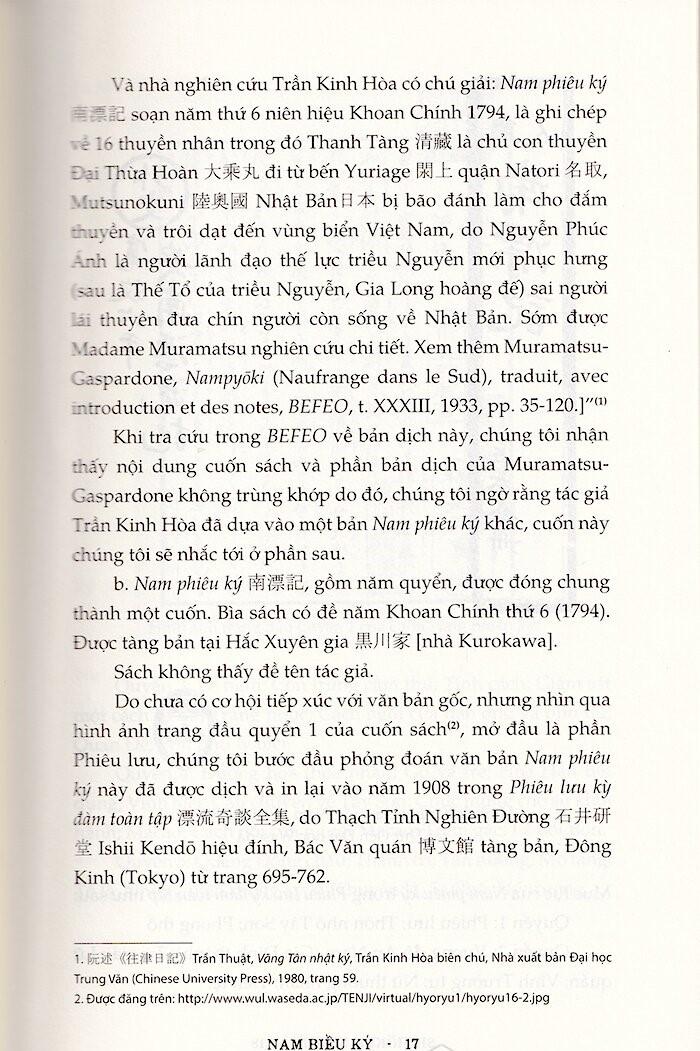Sách Nam Biều Ký - An Nam Qua Du Ký Của Thủy Thủ Nhật Bản Cuối Thế Kỷ Xviii