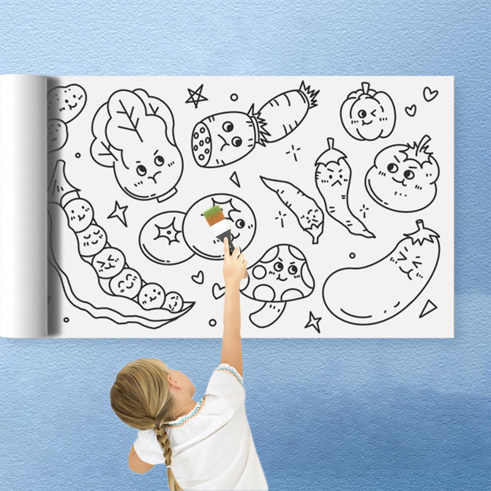 4Pcs Coloring Paper Roll with Tear Off Line Colorable for Birthday Home