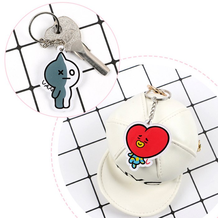 Móc khóa BTS TATA BT21 nhựa mica