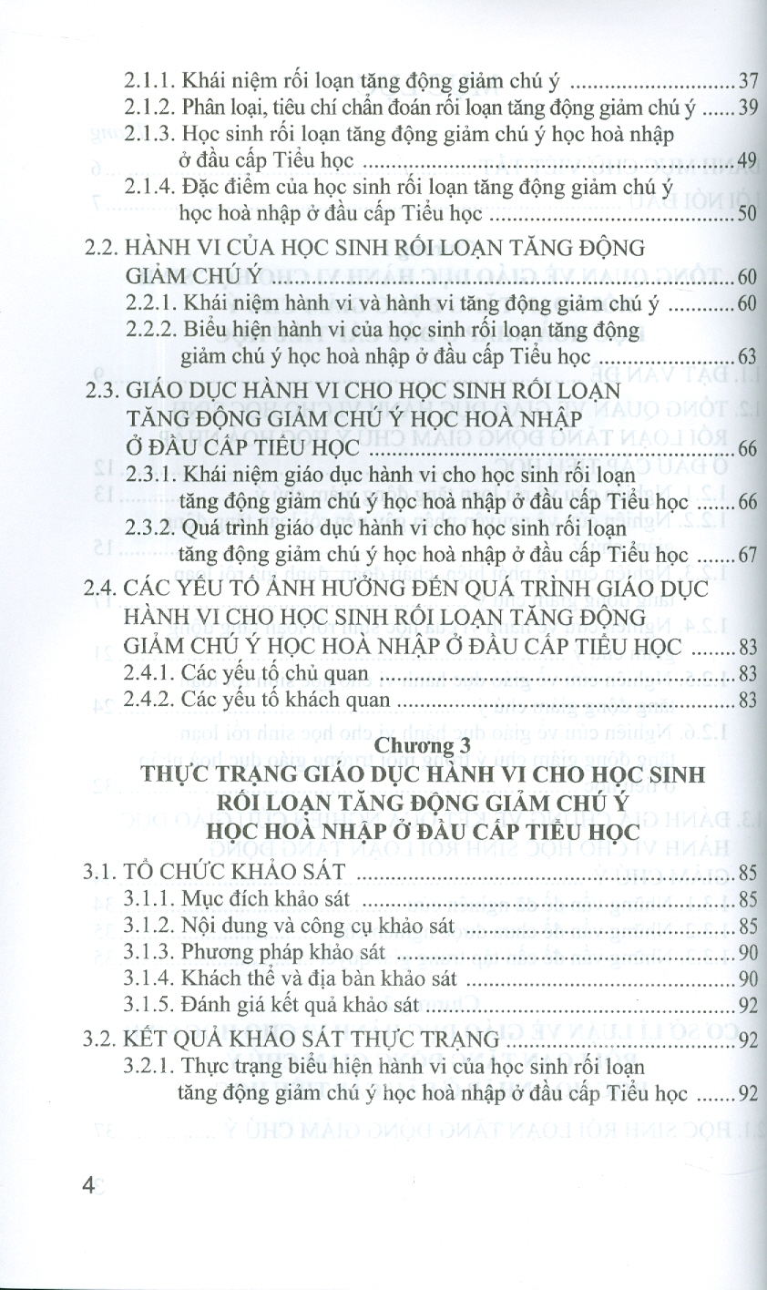 Giáo Dục Hành Vi Cho Học Sinh Rối Loạn Tăng Động Giảm Chú Ý Học Hòa Nhập Ở Đầu Cấp Tiểu Học (Sách chuyên khảo)