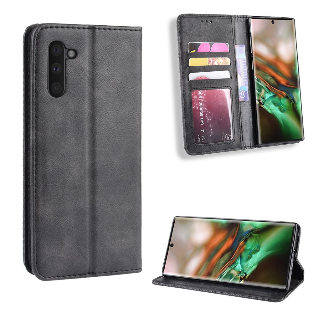 Bao da ví, nam châm dành cho samsung galaxy note 10 Leather Fashion