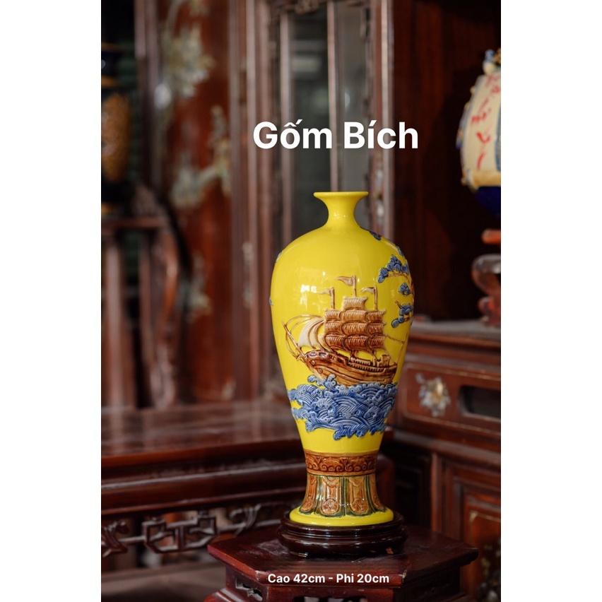 Mai Bình Thuận Buồm Xuôi Gió Cao 42cm Bình Phong Thủy Tài Lộc