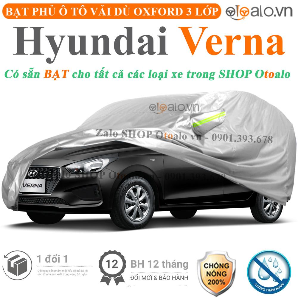 Bạt che phủ xe ô tô Hyundai Verna vải dù 3 lớp CAO CẤP BPXOT - OTOALO