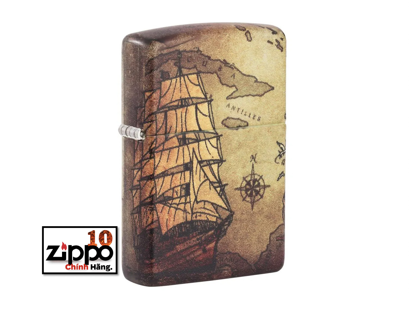 Bật lửa Zippo 49355 Zippo Pirate Ship Design - Chính hãng 100%