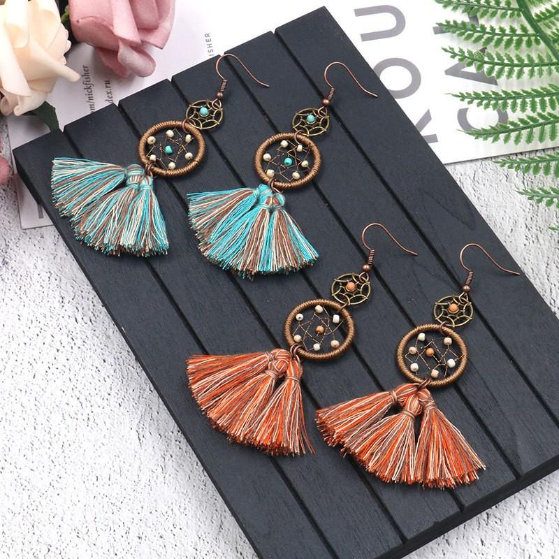 Bộ Sưu Tập Bông Tai Chỉ Thêu Phong Cách Boho - Khung Hình Quạt