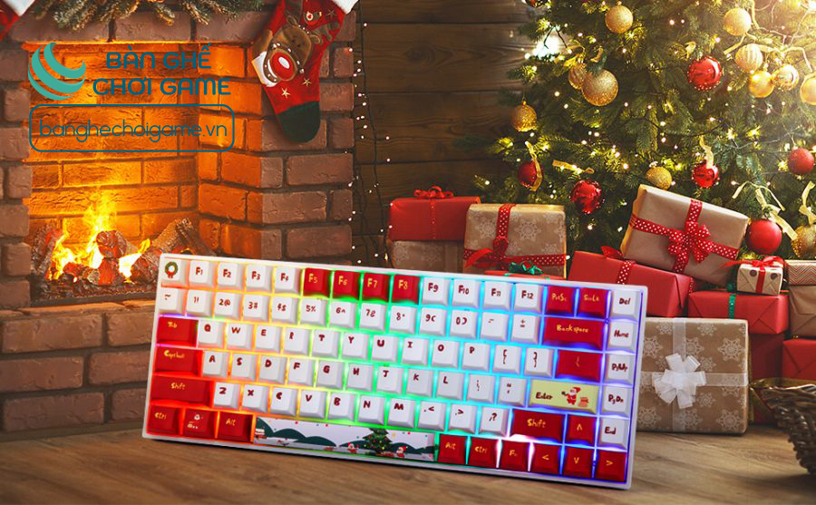 Bộ keycap bàn phím cơ Newmen Christmas PBT Dye-sub 123 keys - hàng chính hãng