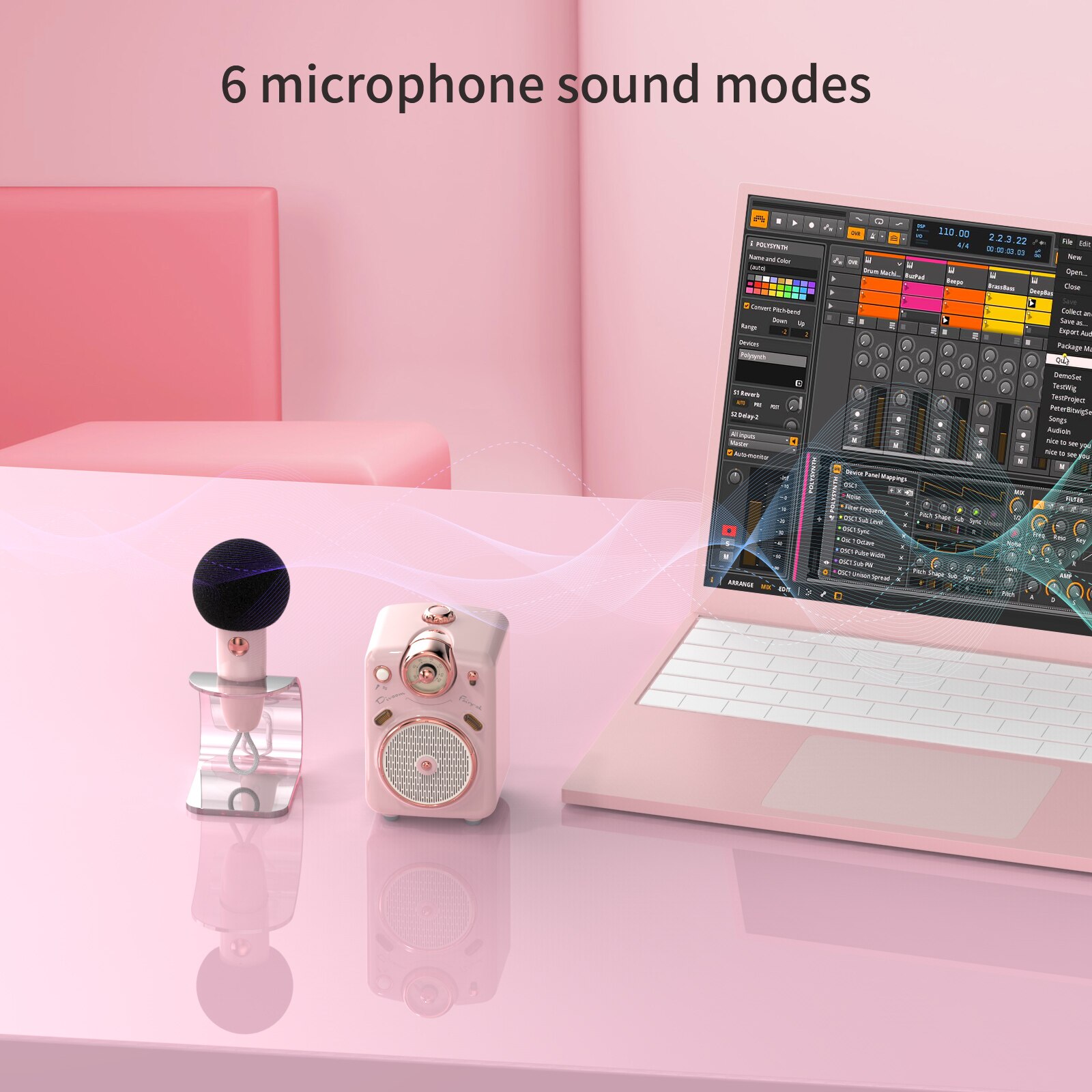 Loa Bluetooth Divoom Fairy-Ok công suất 10W kết hợp micro karaoke đa năng - Hàng chính hãng