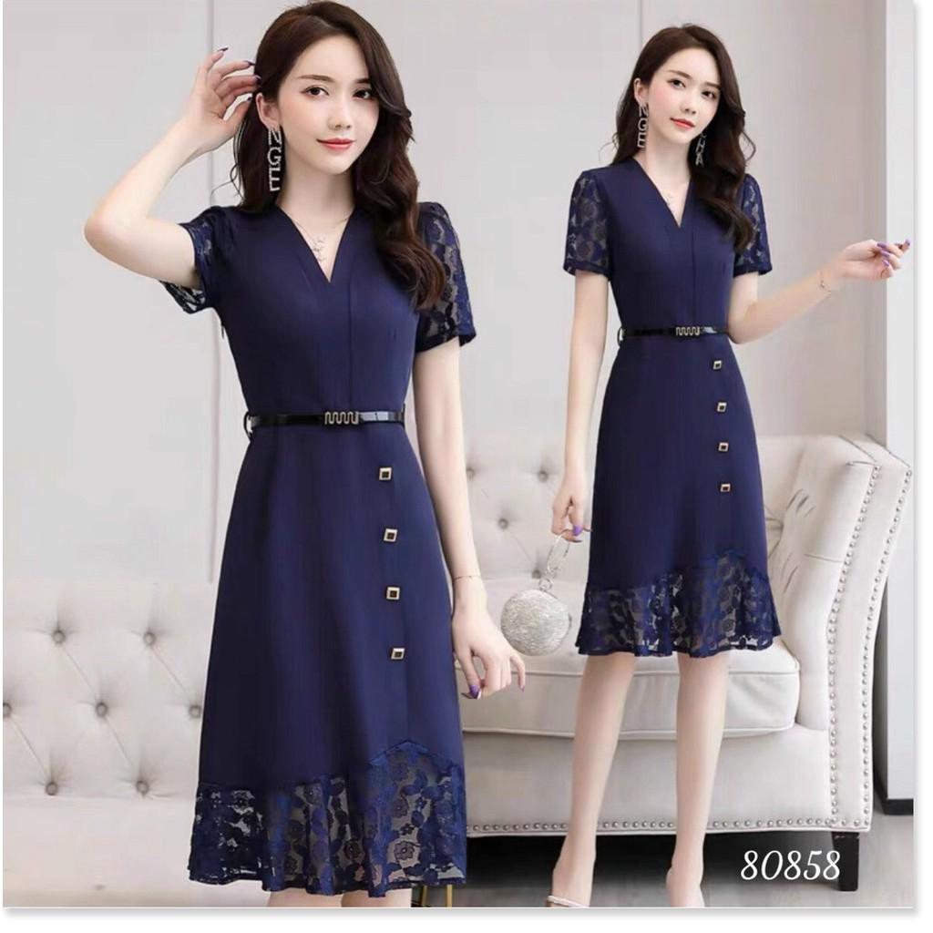 ĐẦM UMI PHỐI REN TAY NGẮN XINH XẮN,CHẤT LIỆU UMI THOÁNG MÁT KHÁNH AN FASHION